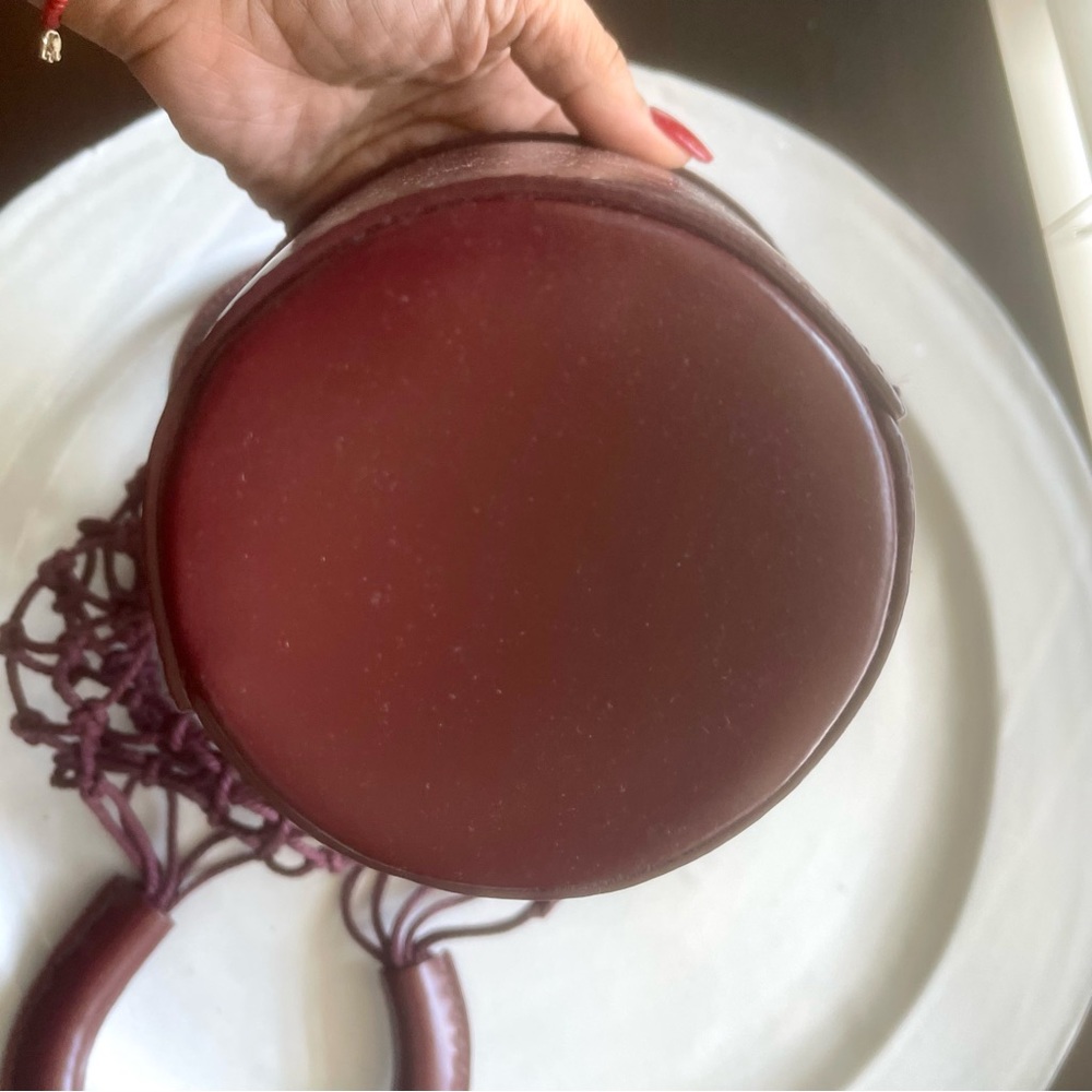 STAUD mini “Moreau” macrame & leather bag in burgundy - Picture 6 of 6